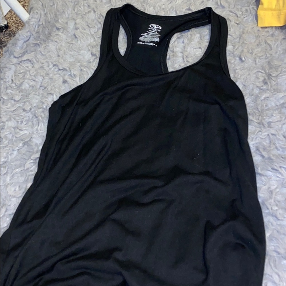 Plain black workout tank top